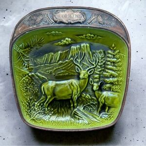 Vintage 1960's Treasure Craft California Wyoming Deer Plate